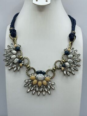 Chloe + Isabel Morningtide Blue Cord Crystal Statement Necklace Magnesite
